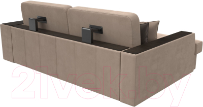 Диван угловой Лига Диванов Брюссель левый / 110647L (велюр бежевый)