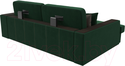 Диван угловой Лига Диванов Брюссель левый / 110650L (велюр зеленый)