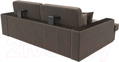 Диван угловой Лига Диванов Брюссель левый / 110651L (велюр коричневый)