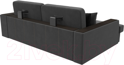 Диван угловой Лига Диванов Брюссель левый / 110652L (велюр серый)