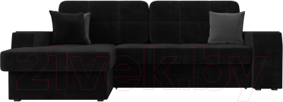 Диван угловой Лига Диванов Брюссель левый / 110654L (велюр черный)