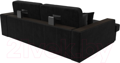 Диван угловой Лига Диванов Брюссель левый / 110654L (велюр черный)