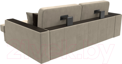 Диван угловой Лига Диванов Брюссель правый / 29386 (микровельвет бежевый)