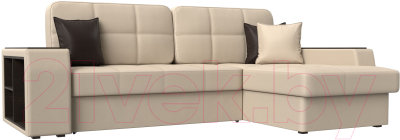 Диван угловой Лига Диванов Брюссель правый / 29394 (экокожа бежевый) - фото