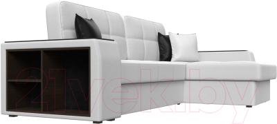 Диван угловой Лига Диванов Брюссель правый / 29395 (экокожа белый)