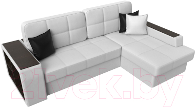 Диван угловой Лига Диванов Брюссель правый / 29395 (экокожа белый)