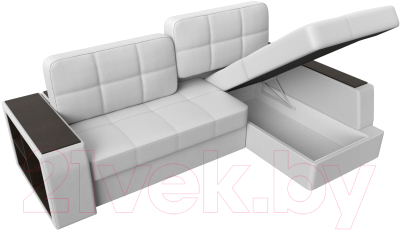 Диван угловой Лига Диванов Брюссель правый / 29395 (экокожа белый)
