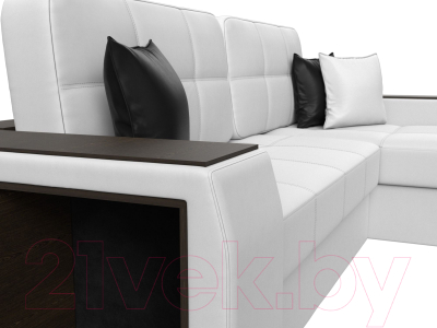 Диван угловой Лига Диванов Брюссель правый / 29395 (экокожа белый)
