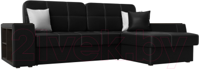 Диван угловой Лига Диванов Брюссель правый / 29397 (экокожа черный) - фото