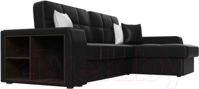 Диван угловой Лига Диванов Брюссель правый / 29397 (экокожа черный)