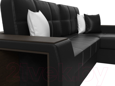 Диван угловой Лига Диванов Брюссель правый / 29397 (экокожа черный)