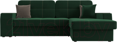 Диван угловой Лига Диванов Брюссель правый / 110650 (велюр зеленый)