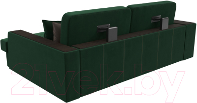 Диван угловой Лига Диванов Брюссель правый / 110650 (велюр зеленый)