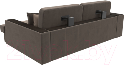 Диван угловой Лига Диванов Брюссель правый / 110651 (велюр коричневый)