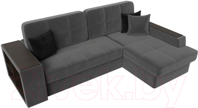 Диван угловой Лига Диванов Брюссель правый / 110652 (велюр серый)