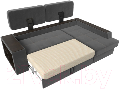 Диван угловой Лига Диванов Брюссель правый / 110652 (велюр серый)