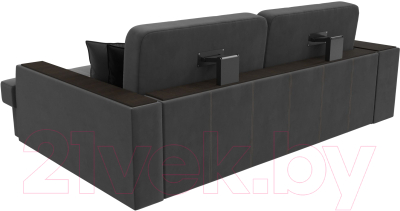 Диван угловой Лига Диванов Брюссель правый / 110652 (велюр серый)