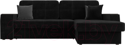 Диван угловой Лига Диванов Брюссель правый / 110654 (велюр черный)