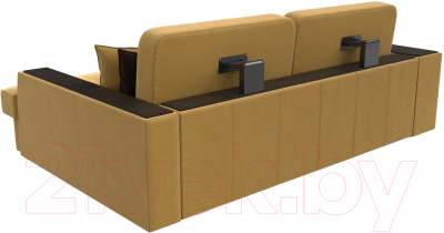 Диван угловой Лига Диванов Брюссель правый / 110655 (микровельвет желтый)