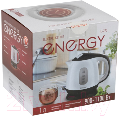 Электрочайник Energy E-275 / 164094 (белый/черный)