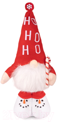 Фигура под елку Maxitoys Гном в красном колпаке и ботиночках со снеговичками/MT1503235153 - фото