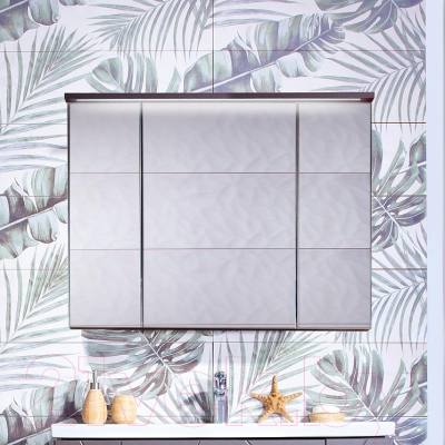 Шкаф с зеркалом для ванной Бриклаер Кристалл 95 (софт графит)