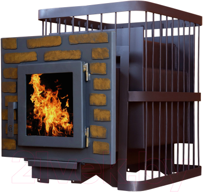 Печь-каменка КомфортПром Дверь со стеклом Декор 10221168 - фото