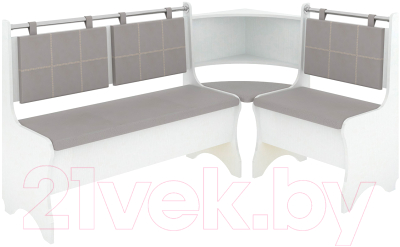 Уголок кухонный мягкий Mio Tesoro Оазис-2 108x163 (белый/капучино) - фото