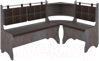 Уголок кухонный мягкий Mio Tesoro Оазис-2 108x163 (береза/коричневый) - фото