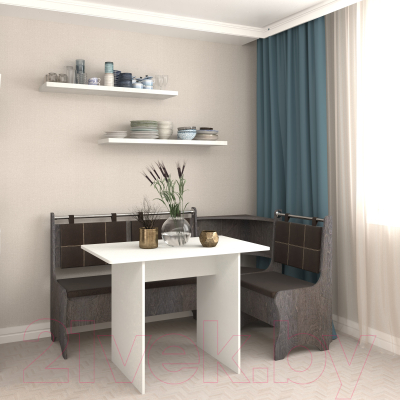 Уголок кухонный мягкий Mio Tesoro Оазис-2 108x163 (береза/коричневый)