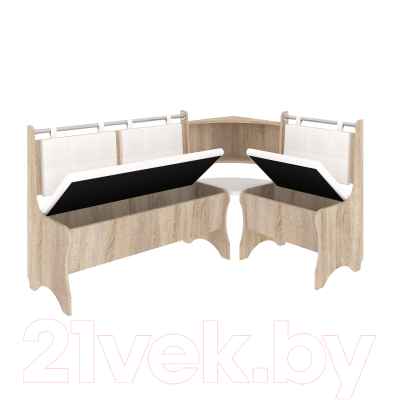 Уголок кухонный мягкий Mio Tesoro Оазис-2 108x163 (дуб сонома/ваниль)