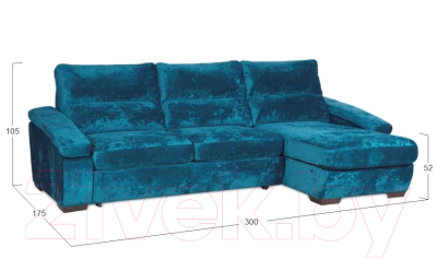 Диван угловой Асмана Форест 160x90 (Plush Izumrud)