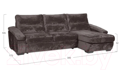 Диван угловой Асмана Форест 160x90 (Plush Chocolate)