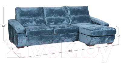 Диван угловой Асмана Форест 160x90 (Plush Lagoon)