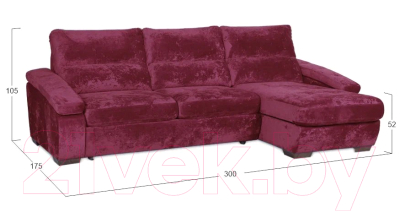 Диван угловой Асмана Форест 160x90 (Plush Rubin)