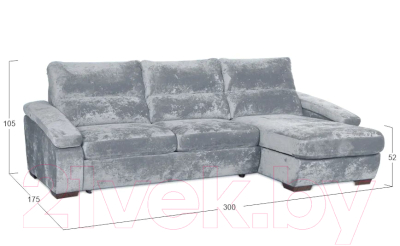 Диван угловой Асмана Форест 160x90 (Plush Silver)