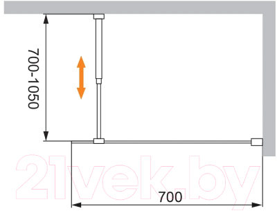Душевая стенка Cezares LIBERTA-L-1-70-C-NERO