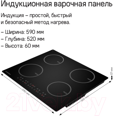 Индукционная варочная панель Maunfeld CVI594WH