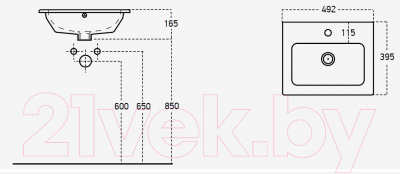 Тумба с умывальником Гамма 22оФ8/2-У50 Практико-44050