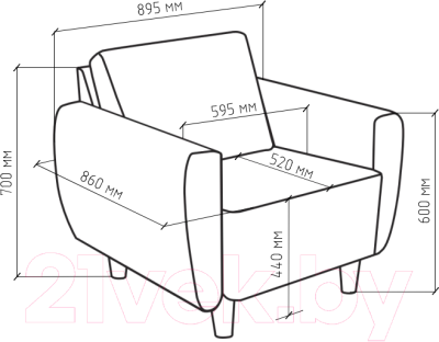 Кресло мягкое Mio Tesoro Тулисия (Flamingo)