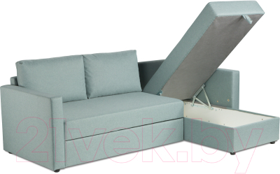 Диван угловой Mio Tesoro Тилаус короткий подлокотник (Mint/Grey)