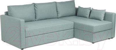 Диван угловой Mio Tesoro Тилаус длинный подлокотник (Mint/Grey) - фото
