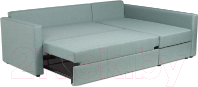 Диван угловой Mio Tesoro Тилаус длинный подлокотник (Mint/Grey)