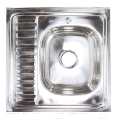 Мойка кухонная AKS Накладная 60x60 правая (полированная) - фото