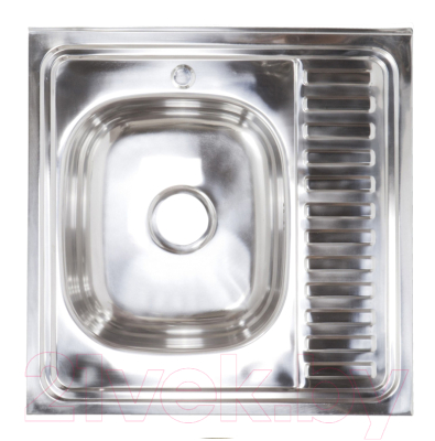 Мойка кухонная AKS Накладная 60x60 левая (полированная) - фото