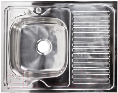 Мойка кухонная AKS Накладная 80x60 левая (полированная) - фото