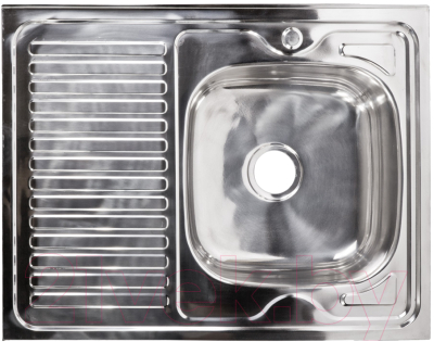 Мойка кухонная AKS Накладная 80x60 правая (полированная) - фото