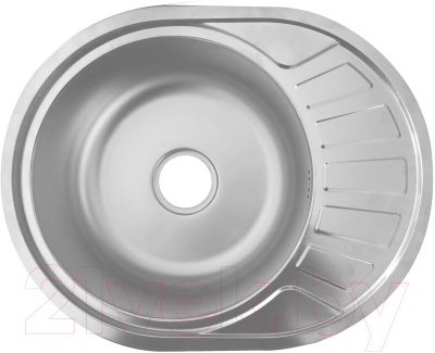 Мойка кухонная AKS Овальная 57x45 (матовый хром) - фото