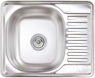 Мойка кухонная AKS Прямоугольная 58x48 (матовый хром) - фото