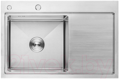 Мойка кухонная AKS Прямоугольная 78x51 левая (сатин никель)
